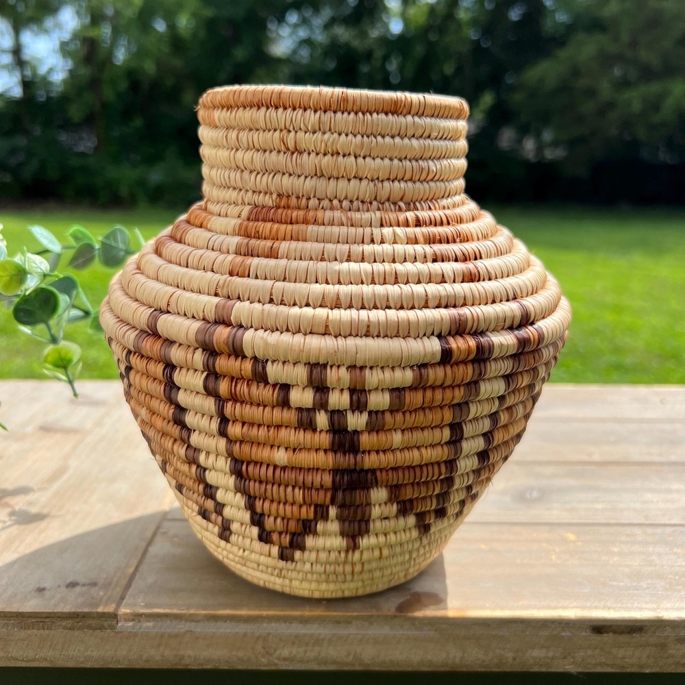 Vintage Coiled Hand-Woven Vase - Picture 5 of 8